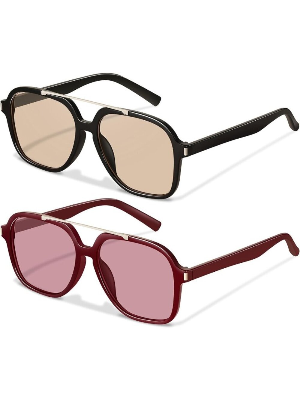 Women's Black Red 70s Trendy Vintage Style Lightweight Shade UV Protection